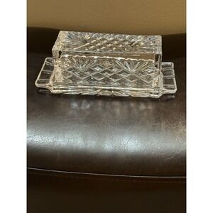 Vintage‎ Godinger Crystal Pineapple Collection Quarter Pound Covered Butter Dish